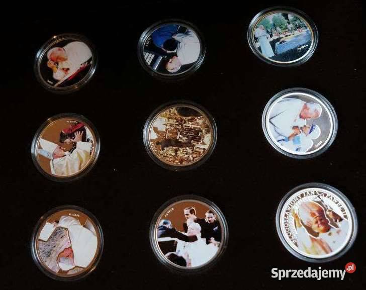 Zestaw Beatyfikacyjny Jan Paweł II 9 x SREBRO śląskie Sosnowiec