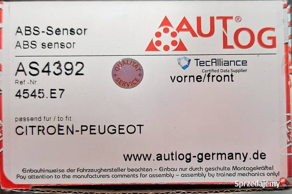 AUTLOG AS4392 Czujnik prędkości koła peugeot Chrzanów