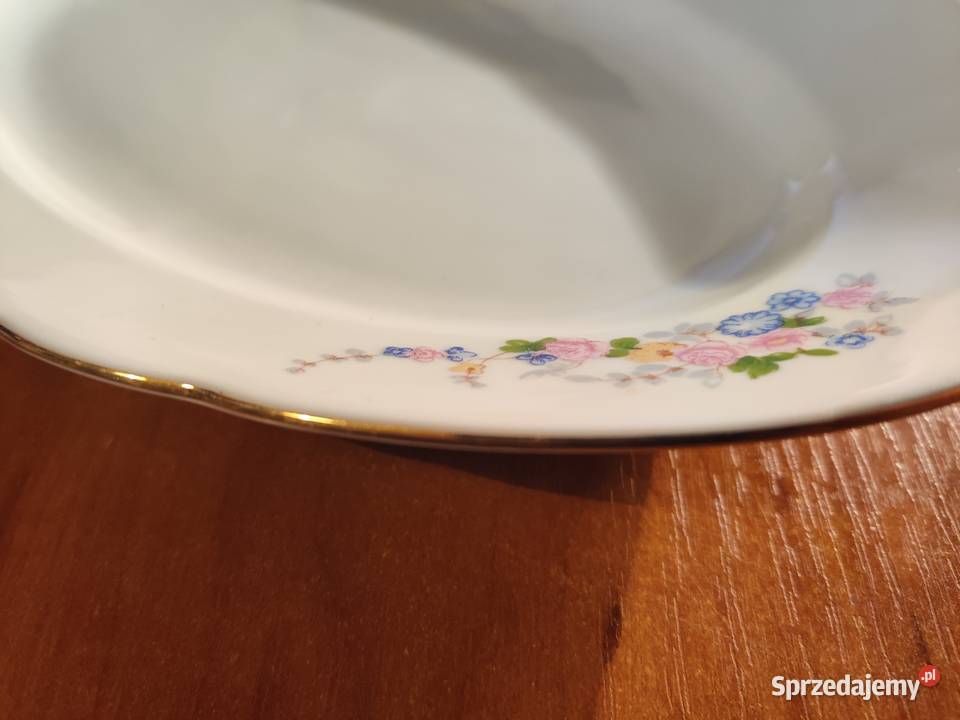 salaterka półmisek Ćmielów złoty pasek Porcelana i szkło Kielce