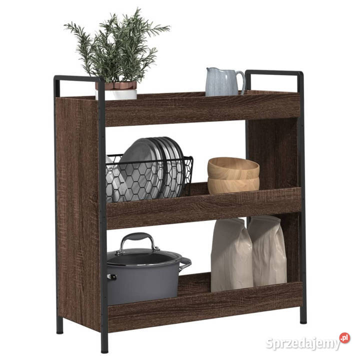 Wózek kuchenny brązowy dąb 70x30x82 materiał Warszawa