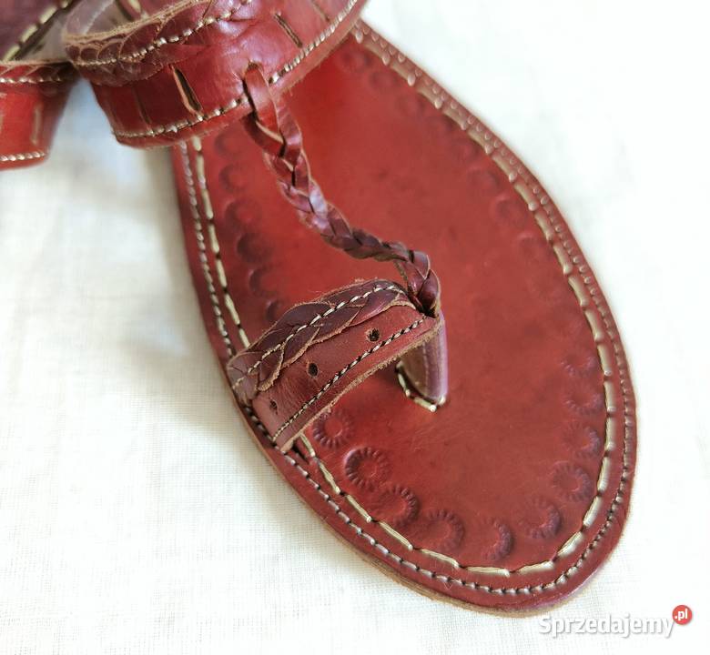 KOHbr Skórzane japonki kohalpuri 39 brązowe