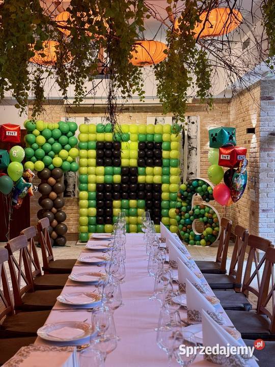 Minecraft ścianka do zdjęć Minecraft balony Katowice
