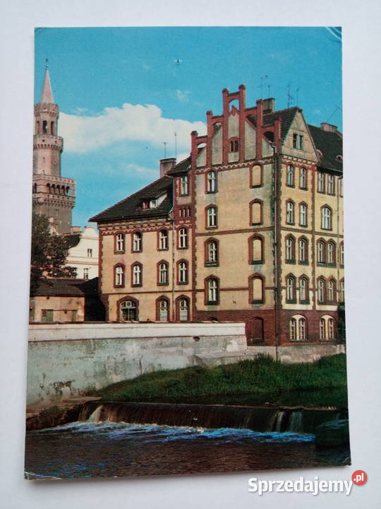 Pocztówka z Opola z lat 80tych 2 znaczki Dąbrowa Górnicza