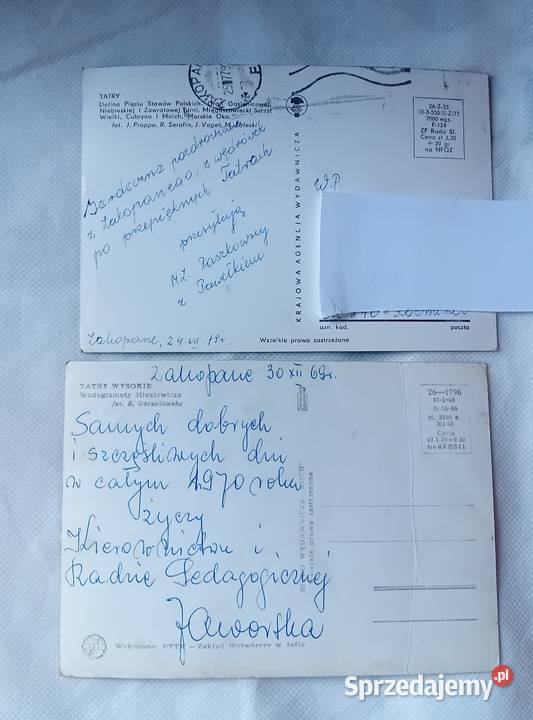 Dwie pocztówki Tatry RUCH 1969 r KAW 1977 r