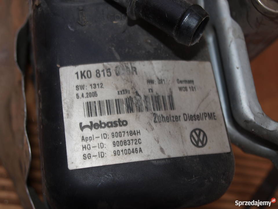 Volkswagen VW Webasto 1K0 815065R diesel 2007r ogrzewanie postojowe Kalisz