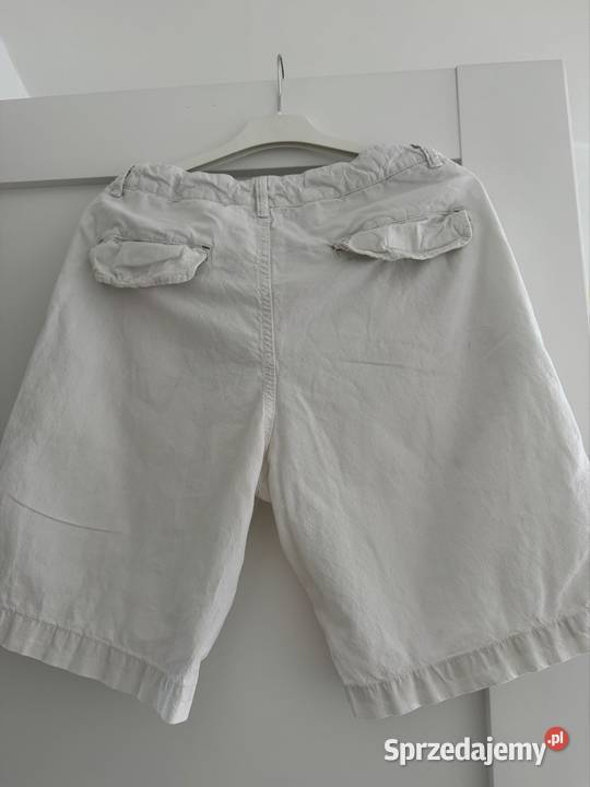 Spodenki męskie Zara 3232 eur 42sM białe len z Częstochowa