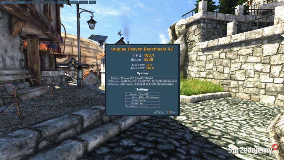 Komputer i59400F RX 5600 XT 16GB DDR4 NVME m2 Pamięć RAM 16 Ostrów Wielkopolski sprzedam