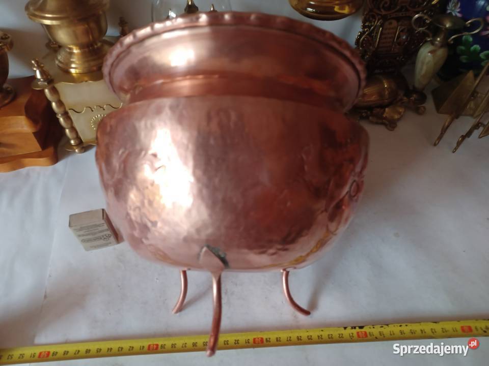 Piękna miedziana duża donica Miedź Kolekcja Poznań