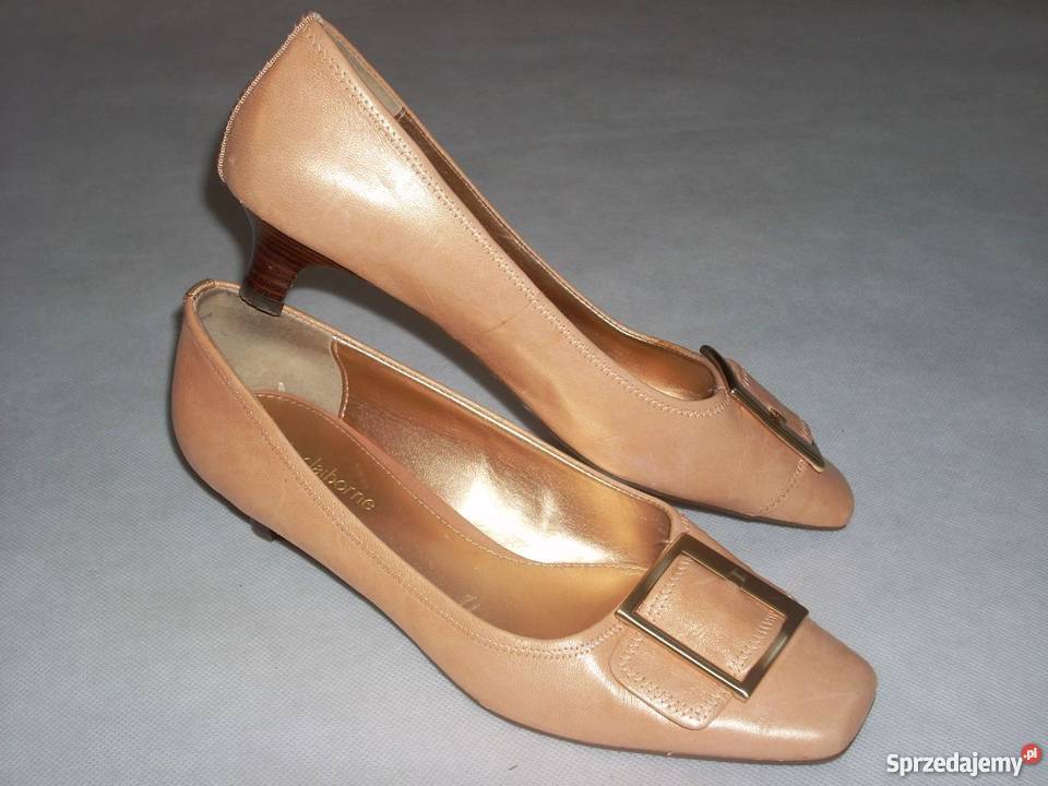 LIZ CLAIBORNE skórzane pastelowe NOWE 39 8M 395 pomarańczowy Nowy Sącz