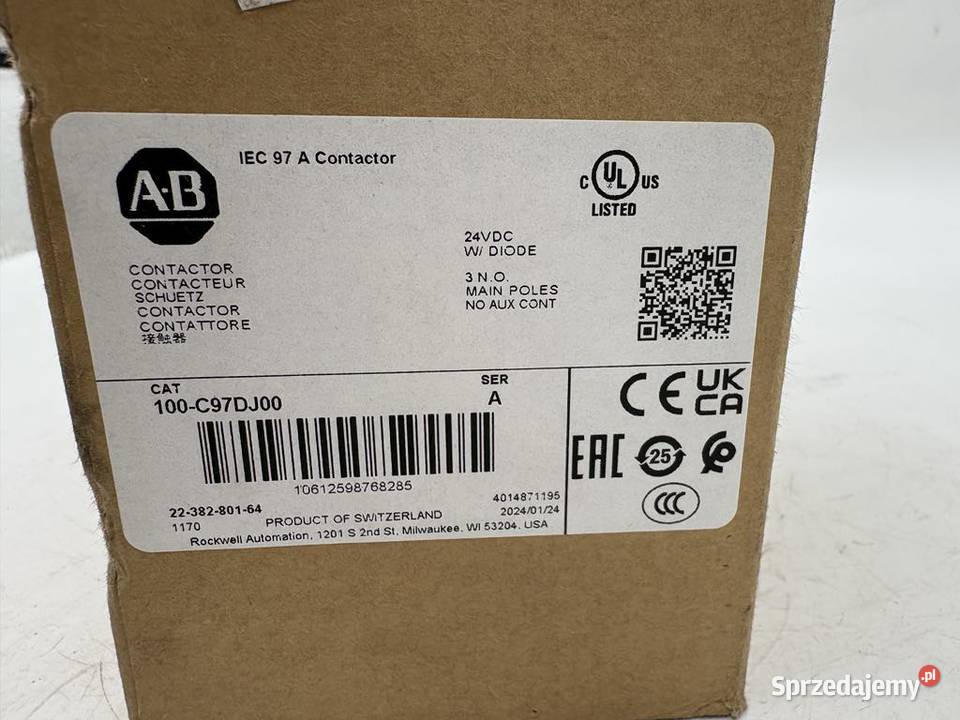 Allen Bradley 100C97DJ00 Contactor 97A 24VDC Warszawa