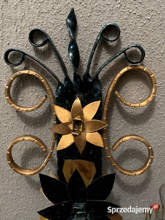 Unikatowa kuta lampa ścienna z miedzianymi Ustroń