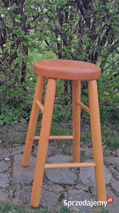 Taboret wysoki hoker drewno olcha 65 Ełk