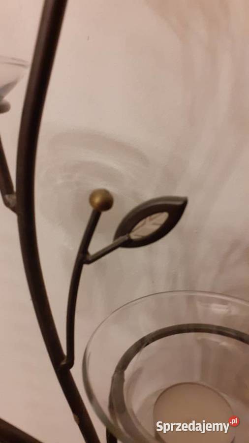 Świecznik metal i szkło inny kolor Szczecin
