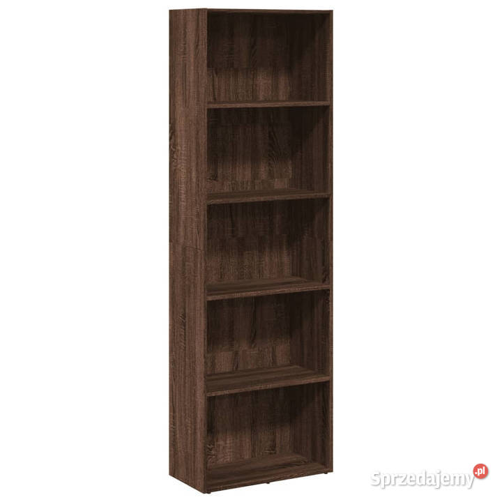 Regał na książki brązowy dąb 60x30x189 WM857923 Regały