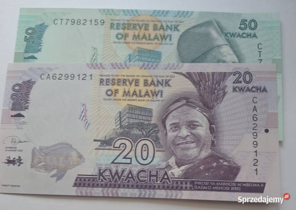 MALAWI2 BANKNOTY50 I 20 KWACHA ŁADNECAŁE Legionowo