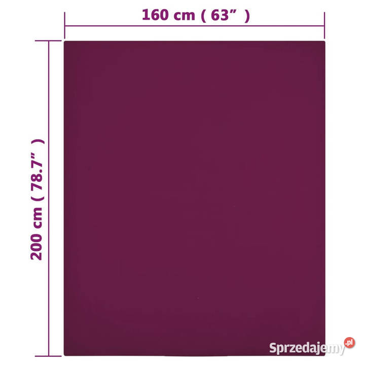 Prześcieradło bordowe 160x200 dżersej bawełniany Pozostałe Pozostałe Warszawa