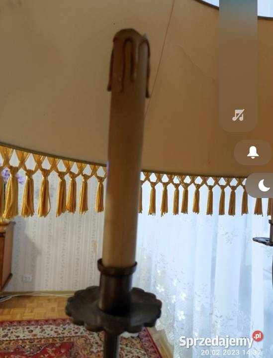 Lampa mosiądz z abażurem podlaskie Bielsk Podlaski