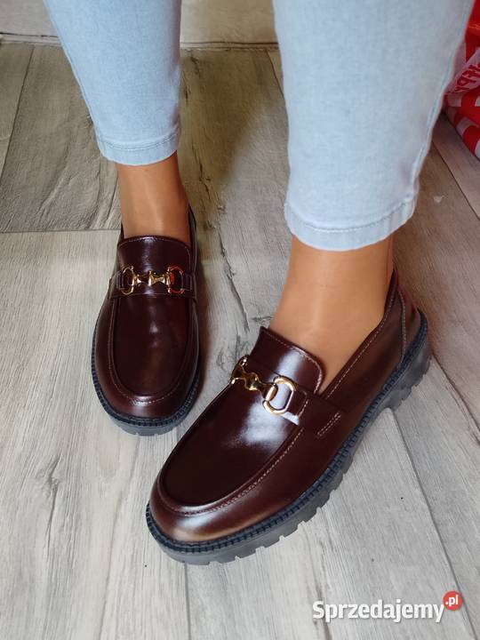 41 Brązowe czekoladowe mokasyny loafersy Kraków
