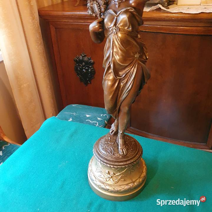 Dużasprawna figuralna lampa naftowa z malowanym Wrocław