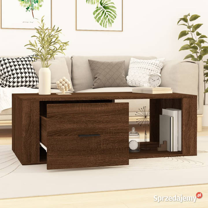 Stolik kawowy brązowy dąb 100x505x35 materiał sprzedam