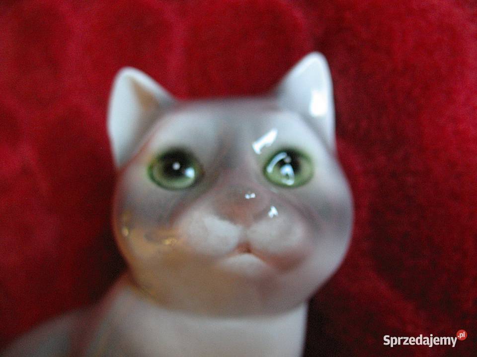 Kot szary Figurka ceramika 14 x 9 x 6 szary Figurki i rzeźby Siedlce