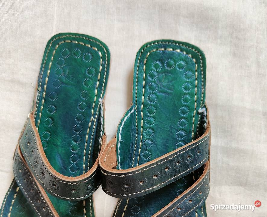 KOHGR2 Skórzane japonki kohalpuri 40 zielone skóra