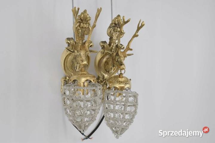 Dwa Mysliwskie Kinkiety Ścienne Lampy Ścienne Kraków