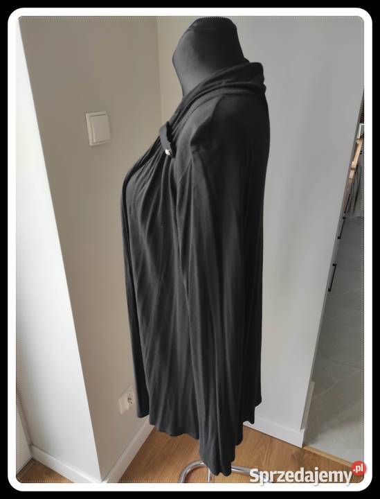 Lekki czarny sweterek narzutka kardigan 36 S Płock