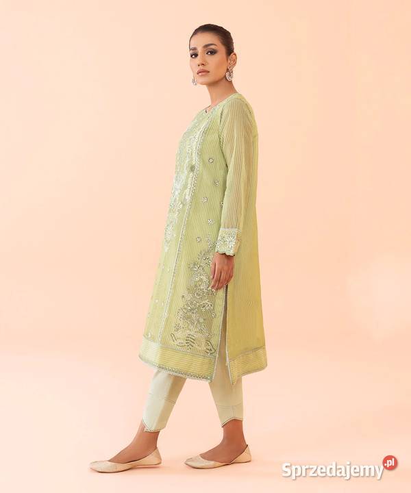 Długa zielona tunika S 36 orient Bollywood Szczecin sprzedam