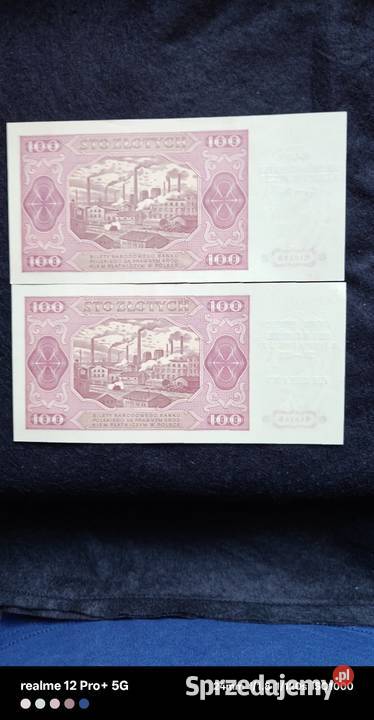 Polska zestaw 8 banknotów PRL z nadrukami Kolekcje Ostrów Mazowiecka