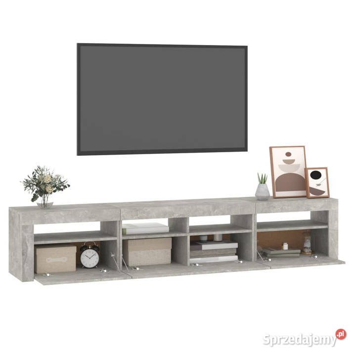 Szafka pod TV z oświetleniem LED szarość betonu Warszawa sprzedam