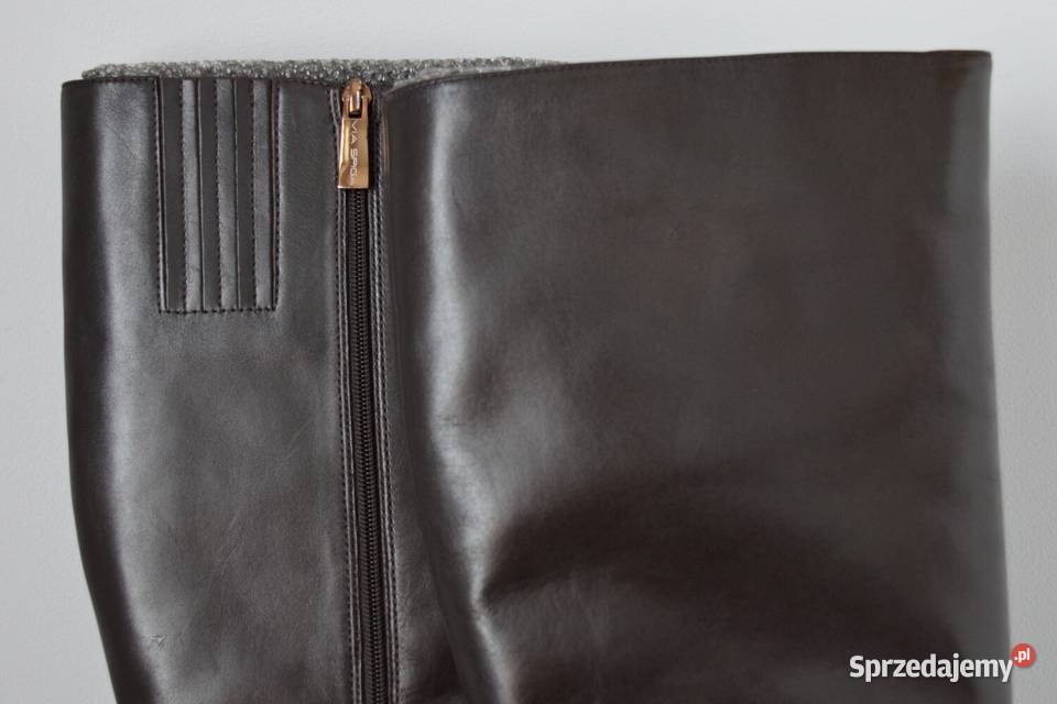 CAŁE Z NATURALNEJ SKÓRY wygodne kozaki Via Spiga Białystok