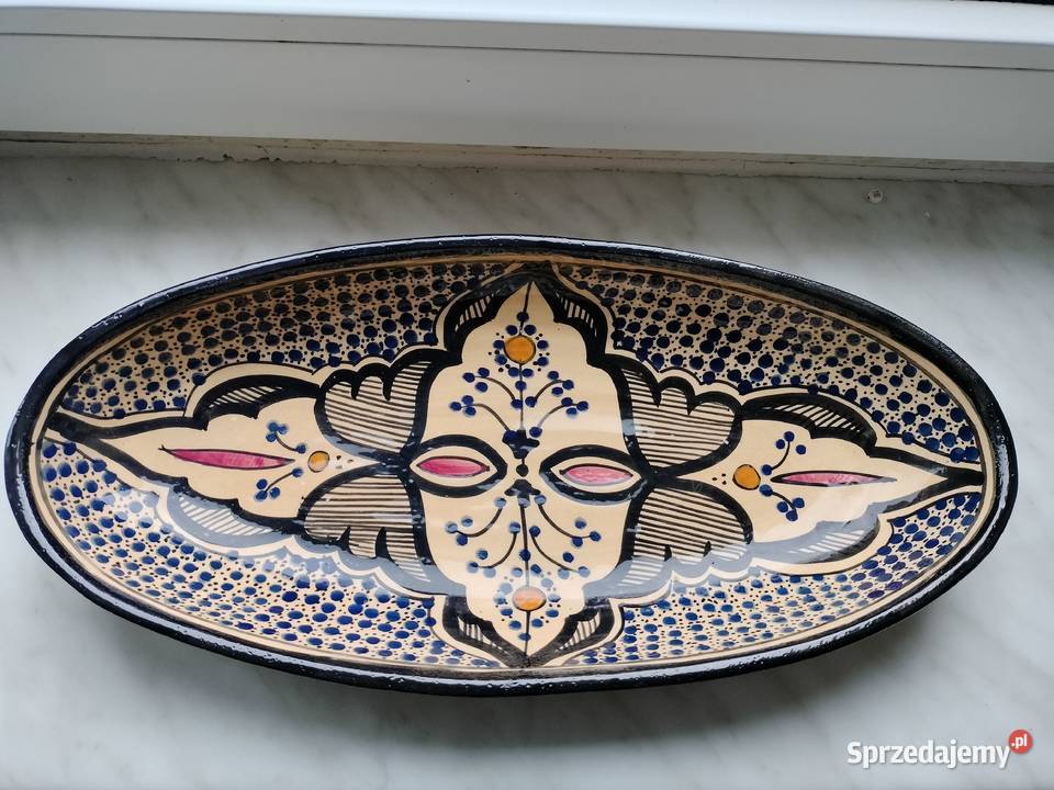 Piękna duża ceramiczna misa ręcznie malowane zachodniopomorskie