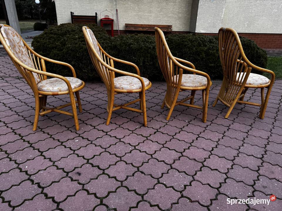 Krzesła rattanowe fotele do stołu rattan ogród