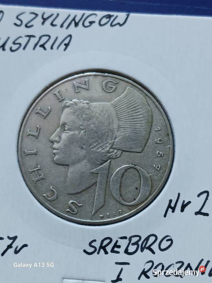 10 Szylingów Austria 1957 r 2 Srebra I rocznik