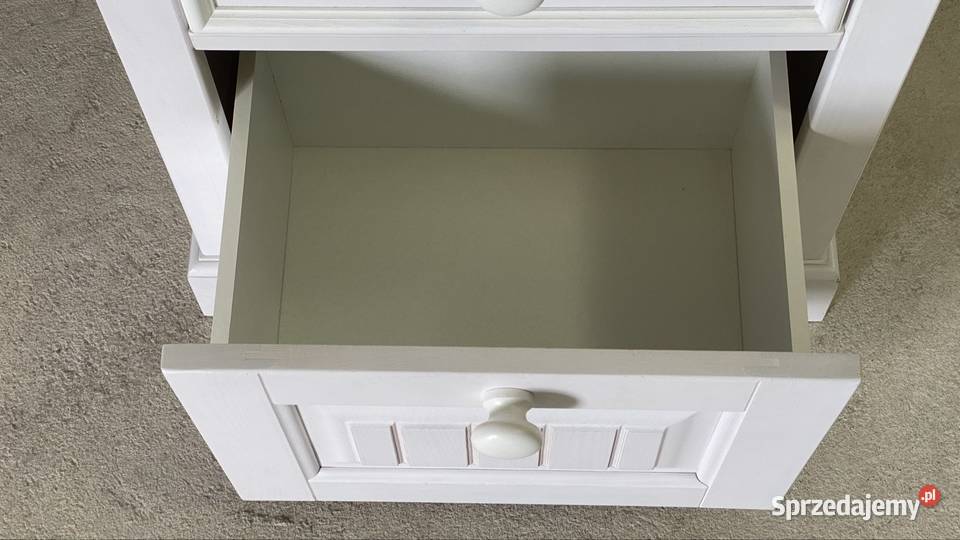 Biała szafka nocna 2 szuflady