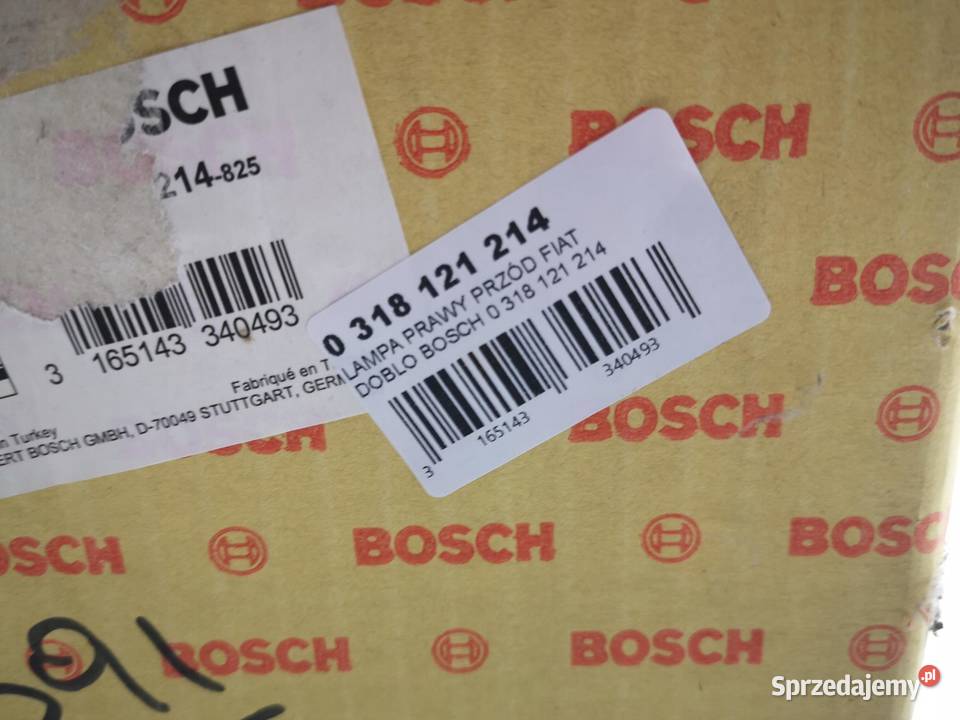 LAMPA PRAWY PRZÓD FIAT DOBLO 2001 NOWA BOSCH osobowe