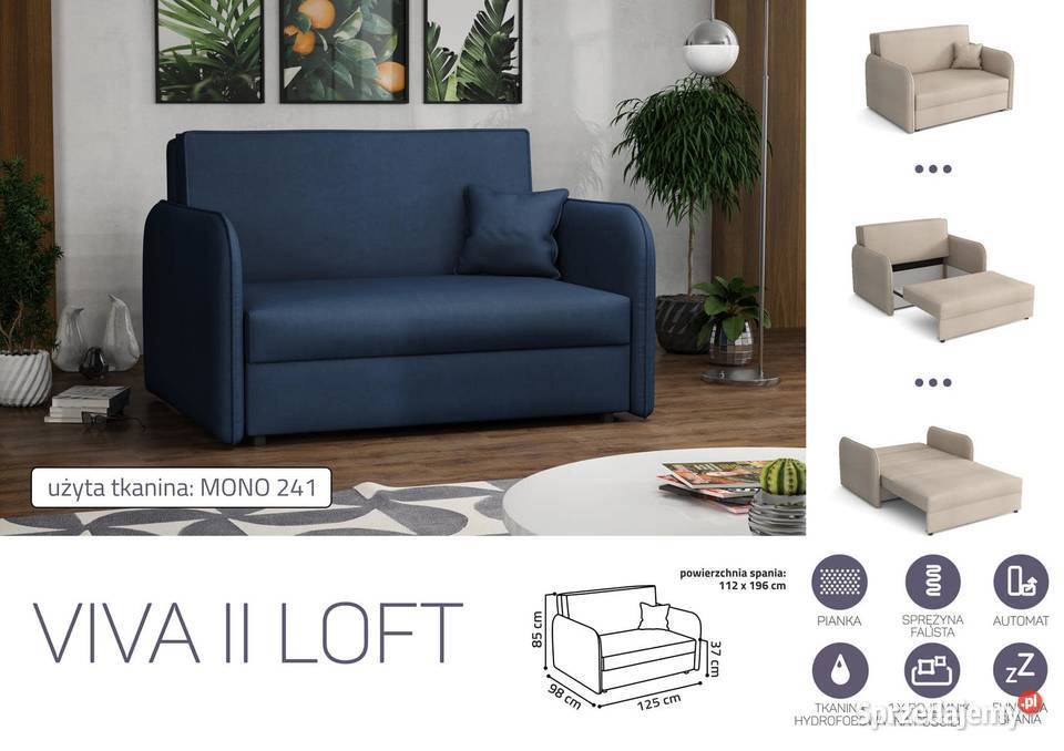 SofaKanapa Viva II Loft Darmowa dostawa 100cm łódzkie Wieruszów