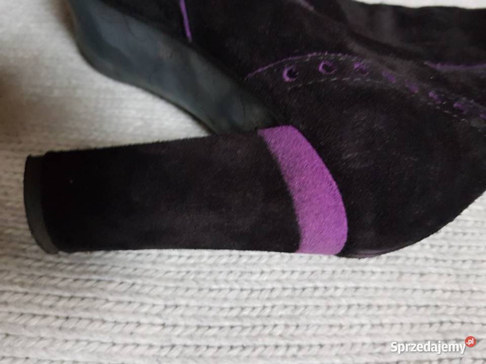 Włoskie kozaki na słupku damskie buty na zimę inna Kozaki