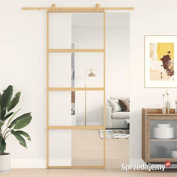 vidaXL Drzwi przesuwne złote 76x205 SKU155178 mazowieckie Warszawa sprzedam