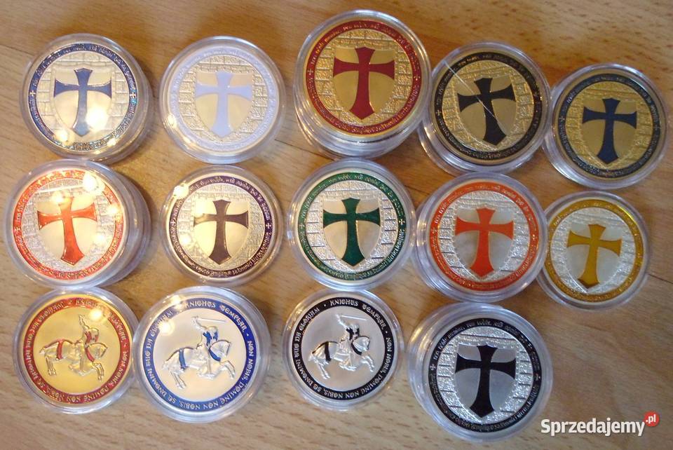 Moneta Krzyż Templariuszy Medal Numizmat Srebro Sosnowiec