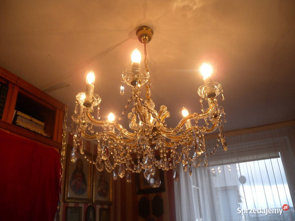 Żyrandol kryształowy Maria Theresa 8 ramienny Dom i Ogród Katowice sprzedam