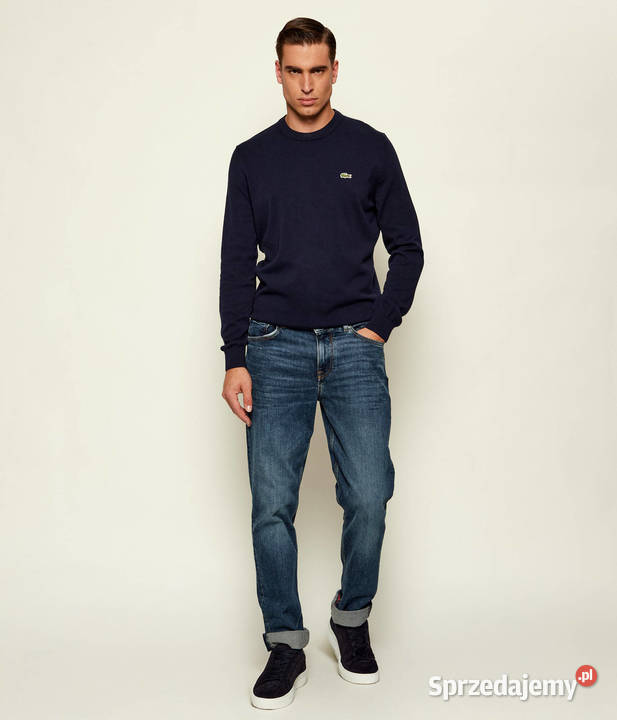Sweter bawełniany Lacoste Regular Fit granatowy podlaskie Białystok