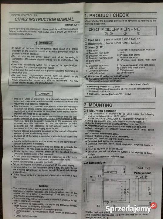 Termoregulator CH 402 termopara PT 100 Warszawa sprzedam