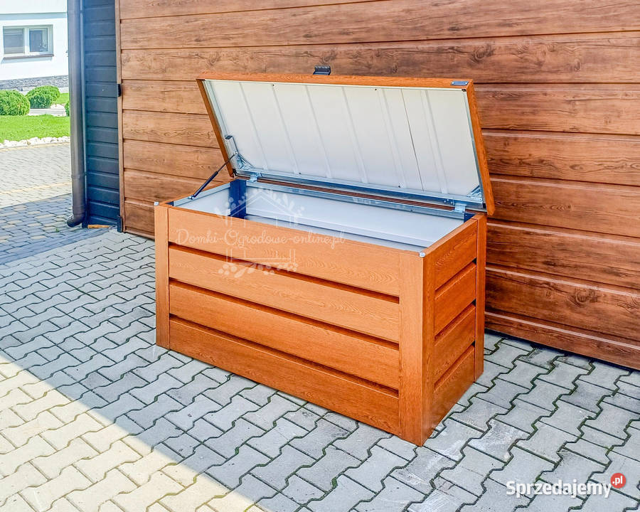 Skrzynia ogrodowa metalowa kufer 120x50x70 złoty Radom