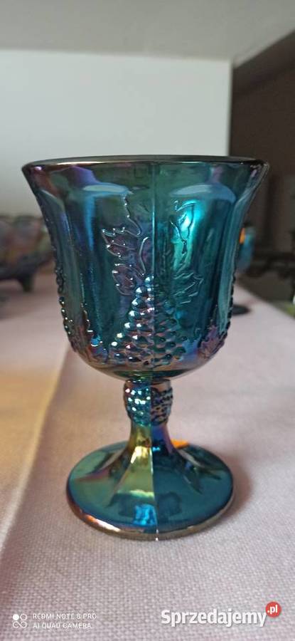 Karnawałowa szklana miska na owoce Indiana Amber Gdańsk