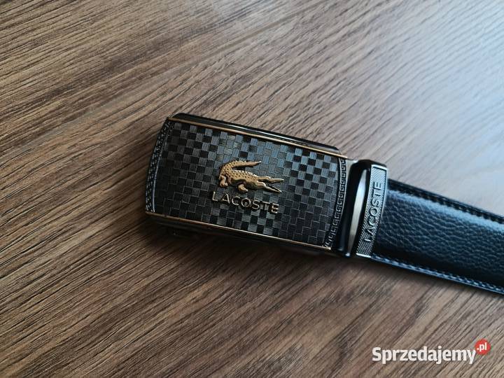Pasek skórzany męski Lacoste do garnituru i na