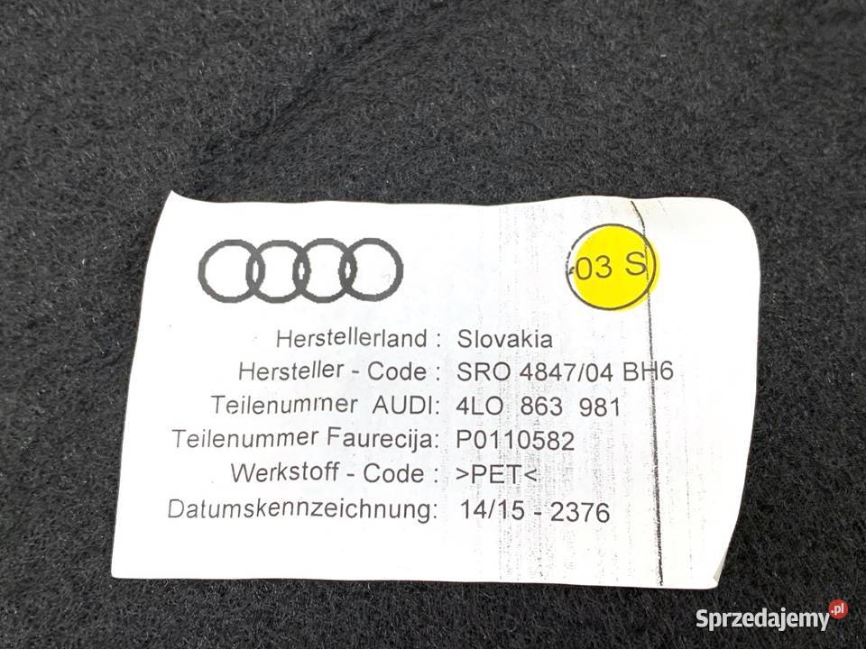 BOCZEK DRZWI LEWY TYŁ AUDI Q7 4L Hatchback 0616