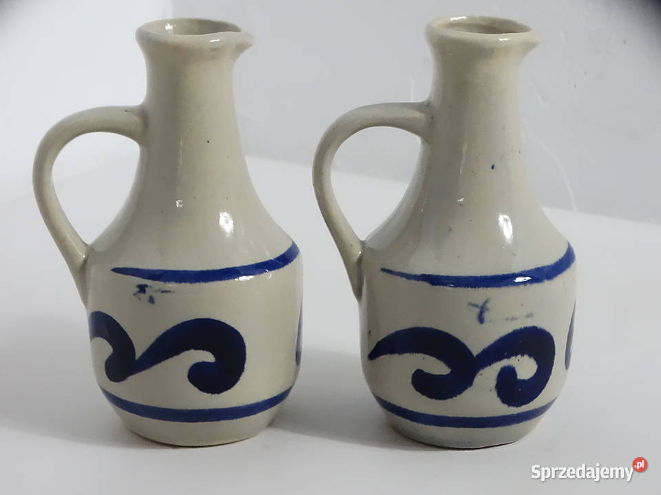 Komplet Ceramicznych Dzbanków na Olej i Ocet Dzbanki, karafki i mleczniki Biłgoraj