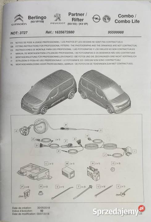 INSTALACJA HAKA HOLOWNICZEGO 13PIN CITROEN